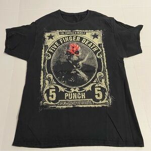 Five Finger Death Punch Black Graphic Tee 2012 Concert furious & deadly M
